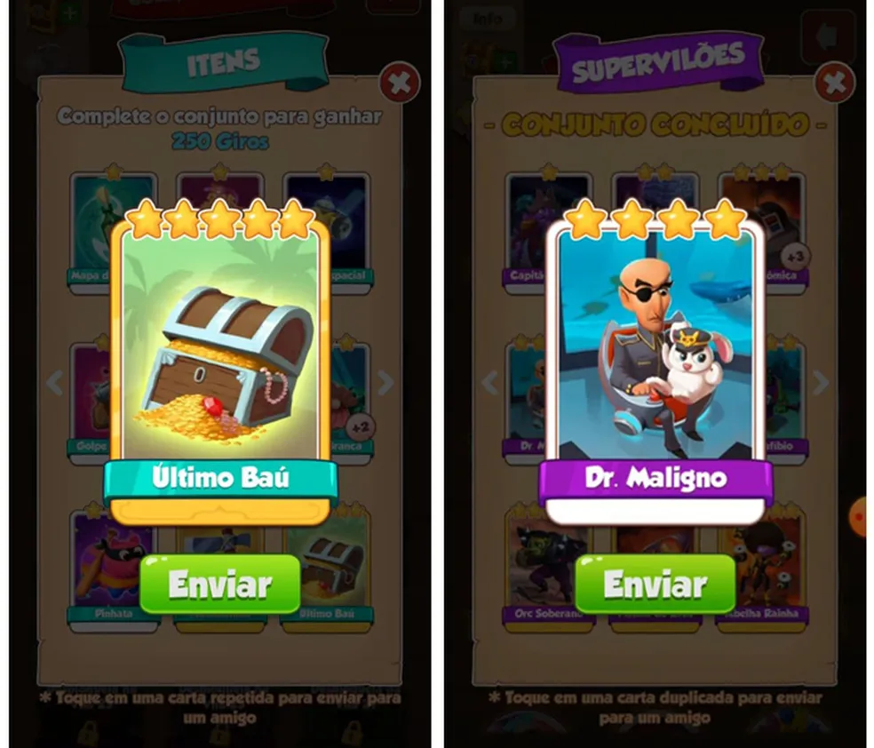 As recompensas por completar coleções são o grande atrativo! Cada coleção oferece prêmios diferentes, e geralmente as coleções mais raras ou difíceis de completar oferecem recompensas mais valiosas. Entre os prêmios que você pode ganhar, estão: